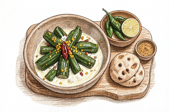 Бхинди масала с роти