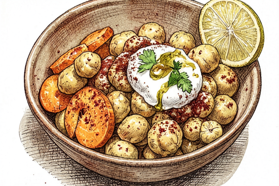 Марокканские миски с нутом и морковью из аэрогриля