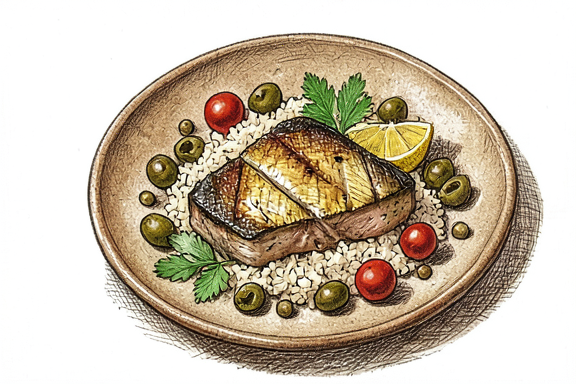 Меч-рыба по-сицилийски с кускусом