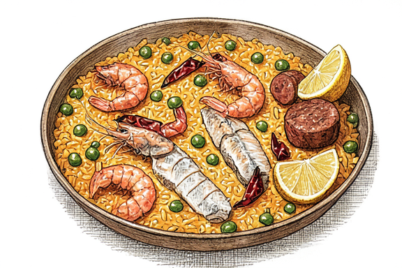 Испанская паэлья с морепродуктами