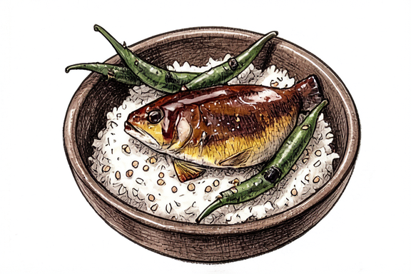 Лосось терияки с рисом и кунжутной зелёной фасолью